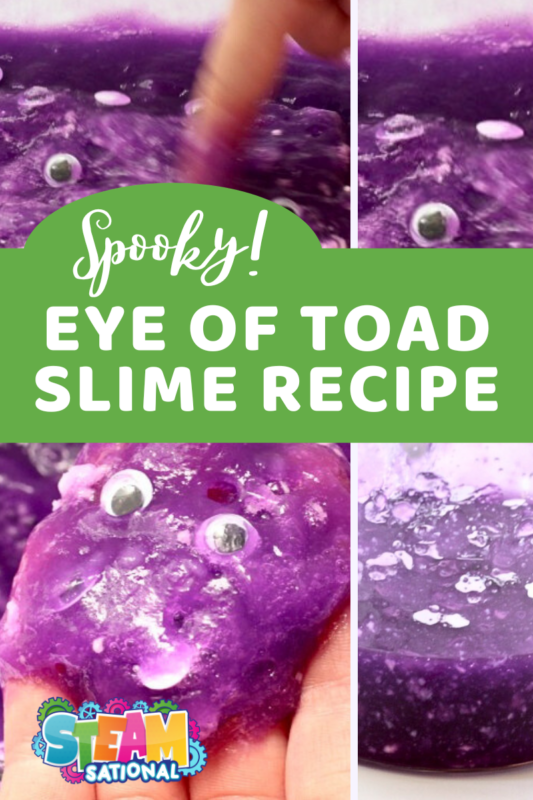 This bubbling slime recipe makes amazing eye of toad slime for a fun Halloween slime recipe!