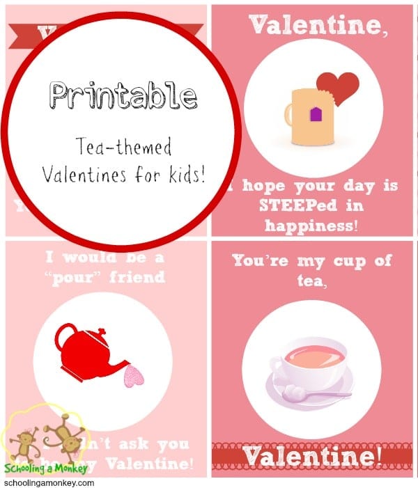 free printable valentines for kids tea