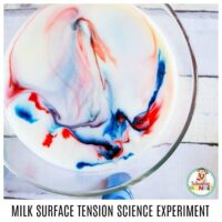 If you're looking for a fast and easy science experiment for kids, this milk surface tension science experiment is easy and impressive at the same time. It's one of the most fun surface tension experiments. Surface tension for kids has never been so much fun as in this milk and food coloring experiment.