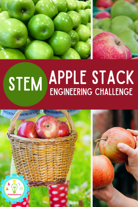 Learn how to stack apples using nothing but apples! This apple engineering challenge is a blast for elementary students during the fall!