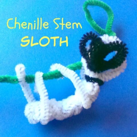 Chenille Stem Sloth Craft for International Sloth Day
