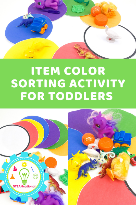 Free color sorting printable activity for preschoolers! Teach the basics of scientific classification in this simple STEM activity for preschoolers!