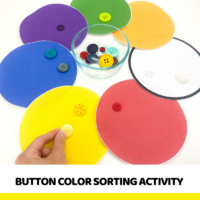 Learning how to sort and classify items is an important STEM skill for preschoolers, and in this simple button sorting activity preschoolers learn how to classify buttons by color.
