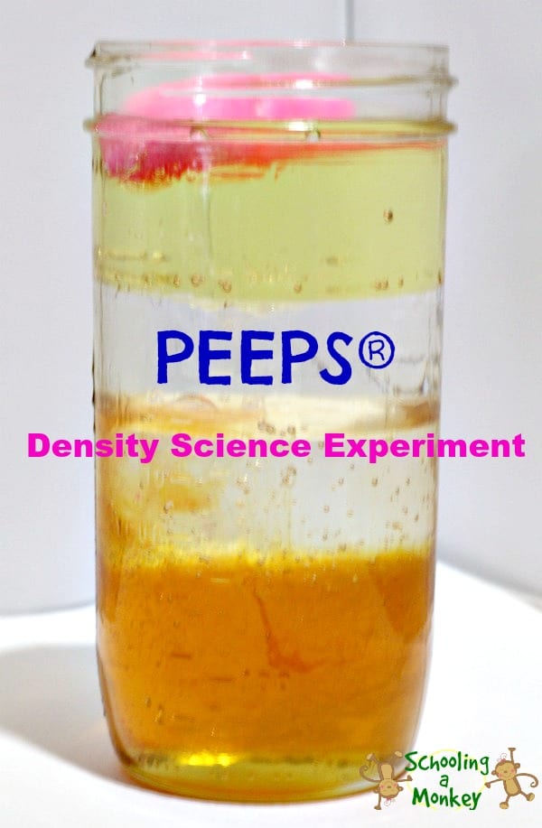 PEEPs are amazing little marshmallow candies that have so many uses beyond just being a sweet! Use this density experiment to bring your PEEPS into the classroom with these PEEPS STEM activities for kids. #easteractiviities #easterstem #stemactivities #scienceexperiments