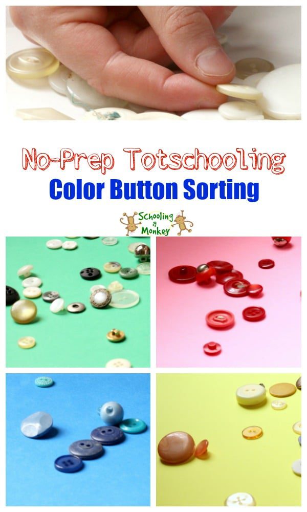 Have a preschooler? Have buttons? Then you will love this super easy button color sorting activity that helps preschoolers learn their colors!