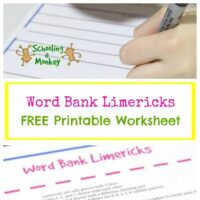 Want a fun activity to celebrate National Poetry Month? Try this free printable worksheet that helps create silly limericks for kids!