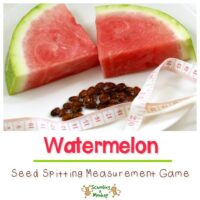 Kids bored of textbooks? Make math fun with this simple watermelon seed spitting measurement game that brings math to life in the great outdoors.