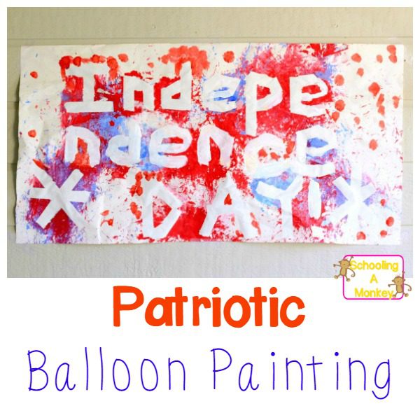 If you have wanted to create a balloon dart painting as one of your crafts for kids, try this fun twist on a classic with this patriotic balloon painting!