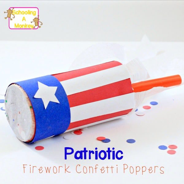 If you love fireworks but don't like explosions, these confetti fireworks are for you! This easy 4th of July craft is perfect as a patriotic kids craft!