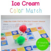 Use this printable game to teach colors to toddlers and preschoolers! The ice cream game teaches color identification in a fun, hands-on way.