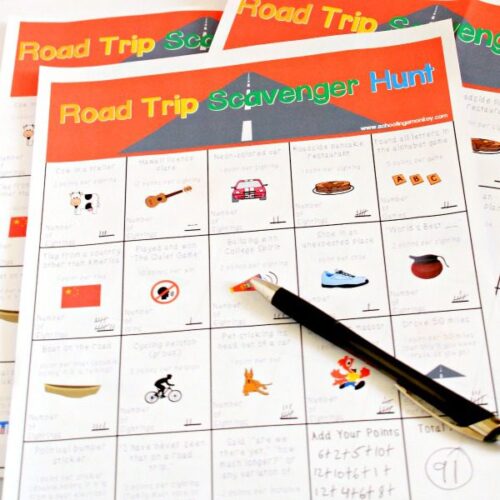 The road trip scavenger hunt printable game is a fun way to keep boredom at bay during road trips. It is one of the best games to play in the car!