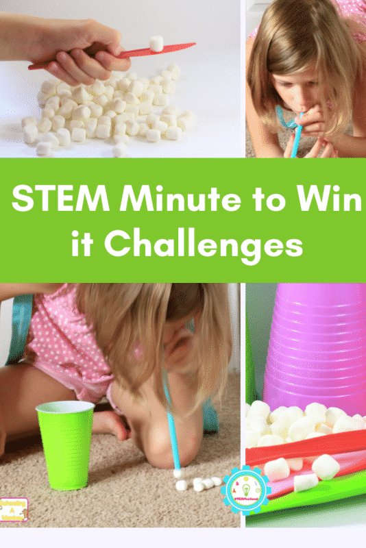 Try these STEM minute to win it games for minute to win it STEM challenges and STEM games for kids! Have fun with short STEM activities!