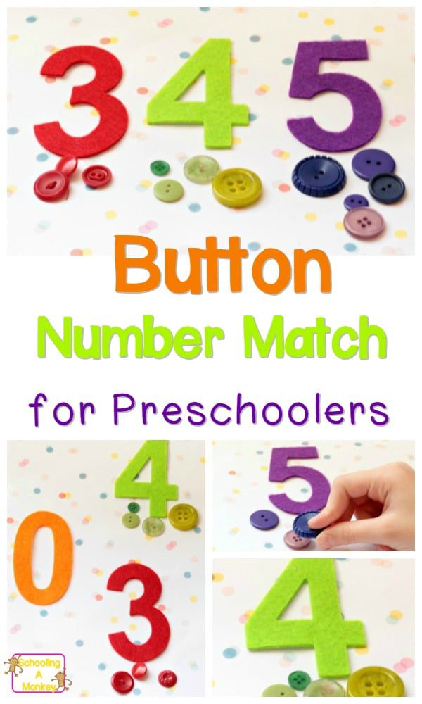 If you are looking for easy preschool activity ideas, you can't go wrong with this super-simple button number match activity!