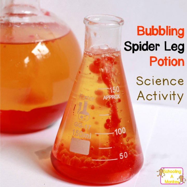 Halloween science projects are the perfect way to introduce science to kids. This spider leg potion is a creepy twist on a classic science experiment.