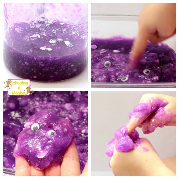 If you're looking for a super-simple Halloween activity to do with your kids, try this slime fun activity and make bubbling eye of toad witches brew!