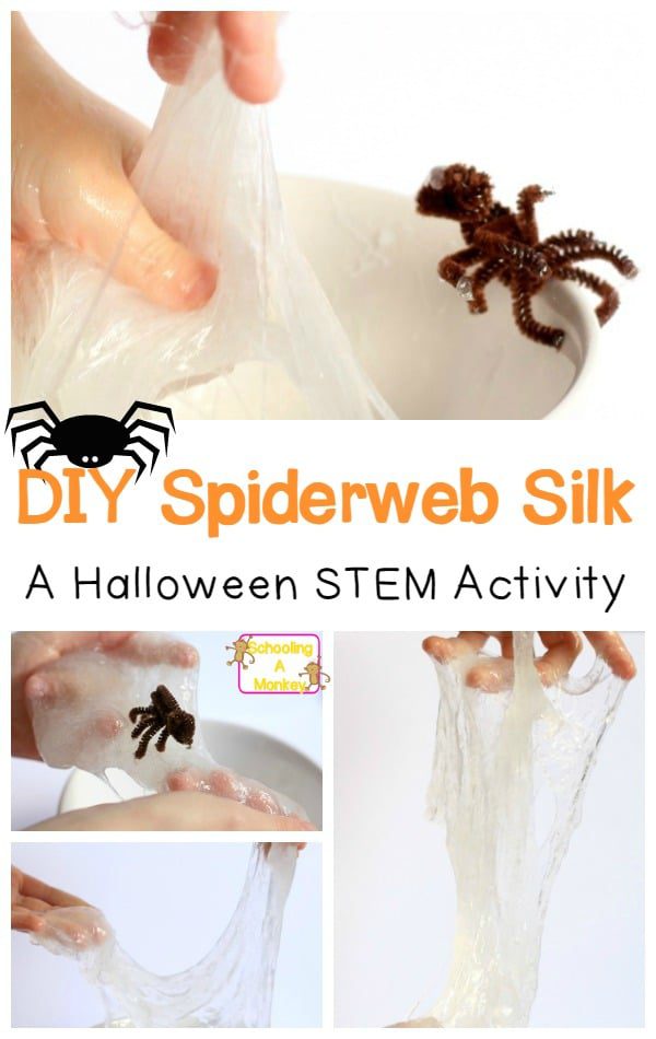 Can you make slime that acts like a spiderweb? With this fun slime experiment, you can! Just two ingredients creates sticky spider silk for hours of fun!