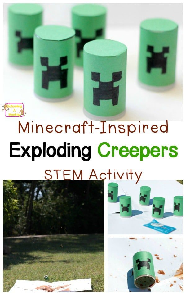 Combine Minecraft with real-world science when you make Creeper-inspired alka seltzer rockets! Your kids will love making their own explosive Creepers.