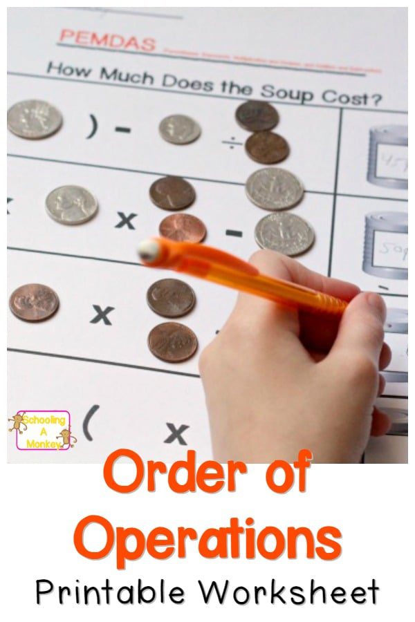 Unit studies are the perfect way to learn more about a subject. This soup can PEMDAS money worksheet is a great way to teach the order of operations.