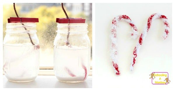 No science is more fun than candy cane science. But you don't have to have candy canes to make these salt crystal candy canes!