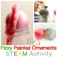 Make your Christmas STEM activities last when you make these fizzy painted Christmas ornaments using baking soda and vinegar chemical reactions.