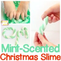 Make your Christmas a science Christmas with the Christmas science projects featuring peppermint slime! Minty science fun for kids!
