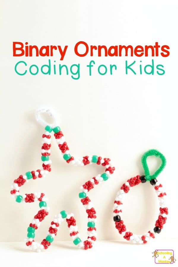 You won't believe how fun it is to make Christmas ornaments with words written in binary. Christmas coding with kids is the perfect technology activity!