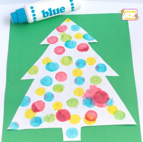 This simple Christmas color by number activity helps preschoolers learn to recognize numbers in a fun, holiday-themed way!