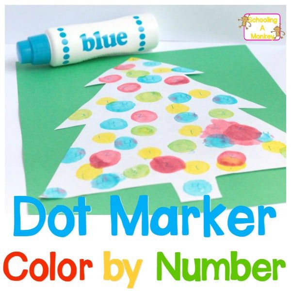 This simple Christmas color by number activity helps preschoolers learn to recognize numbers in a fun, holiday-themed way!