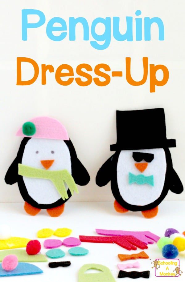 This fun felt penguin dress up is a fun winter-themed busy bag that will provide hours of penguin activities for toddlers and preschoolers.