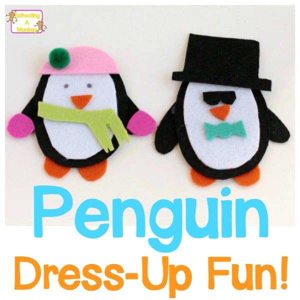 This fun felt penguin dress up is a fun winter-themed busy bag that will provide hours of penguin activities for toddlers and preschoolers.