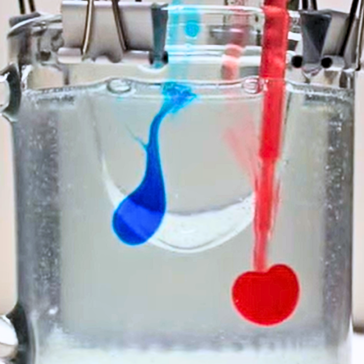 reversible laminar flow diy model in action middle school stem project red and blue colors