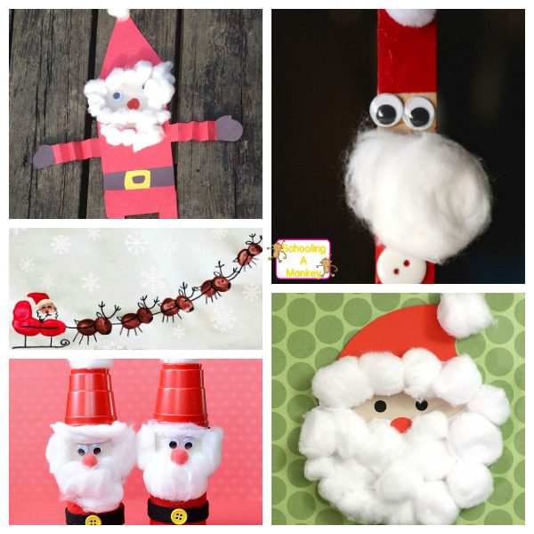 Don't miss these Santa Claus crafts for kids of all ages! Santa crafts are so fun for preschool, elementary school, or home!