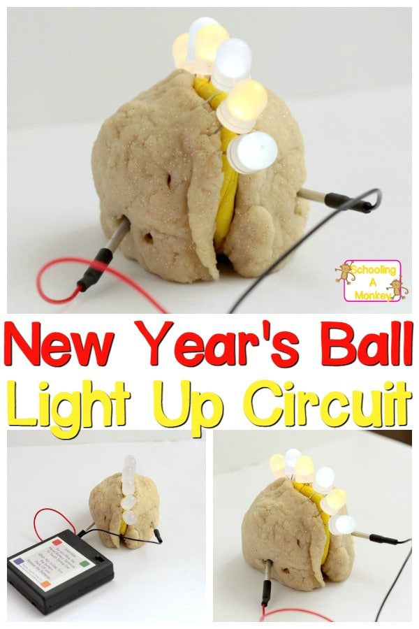 Kids will have a blast lighting up their very own circuit New Year's ball craft made out of Squishy Circuits! It's a fun way to ring in the new year!