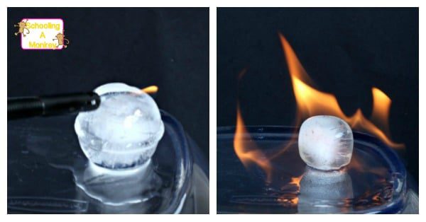 Can you set ice on fire? In this ice science experiment, adults can demonstrate to kids that in some cases, ice can actually burn. 
