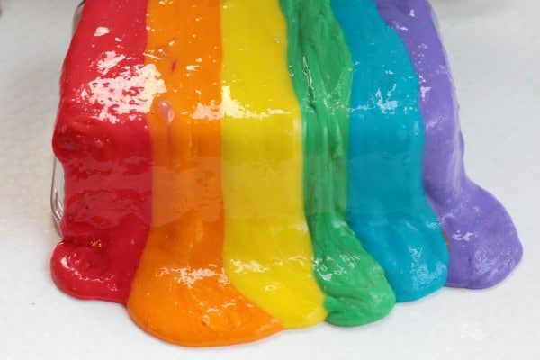 Colorful rainbow slime.