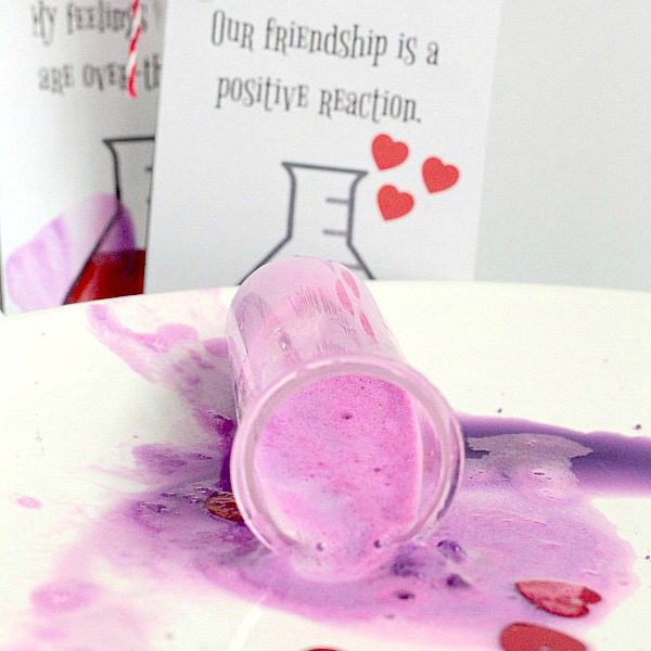 These fun science Valentines are such fun for class valentines, school valentines, or valentines for friends and family! What color will you get?
