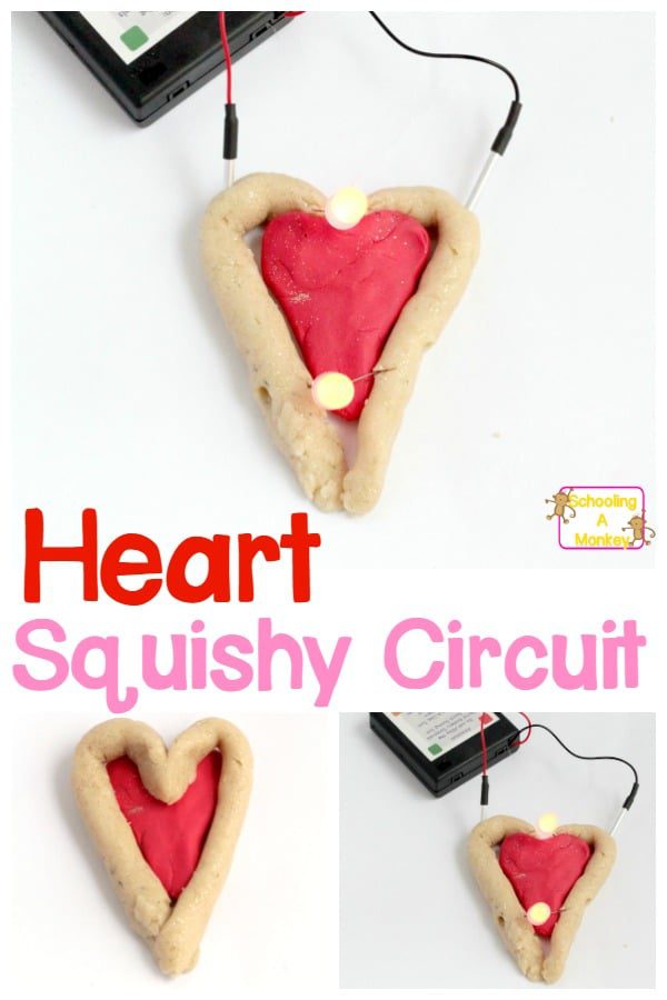 Kids will love this fun Valentine's Day STEM activity featuring Squishy Circuits! Learn all about circuits this Valentine's Day!