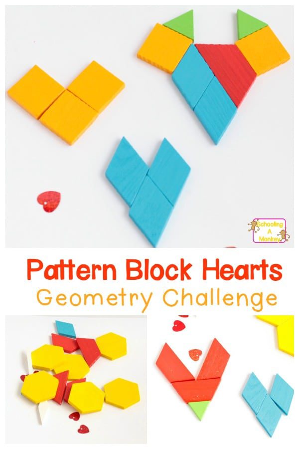 If you love Valentine's Day and also math, then you'll have a blast with the pattern block hearts challenge! It's the perfect way to make geometry fun.