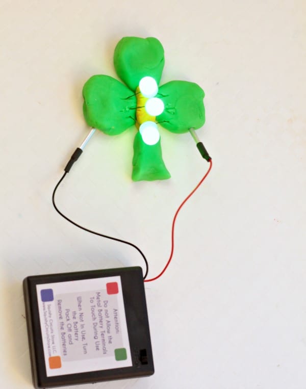 Teach the basics of circuits to kids with this Squishy Circuits Shamrock! Tons of fun for St. Patrick's Day learning that will last beyond the holiday.