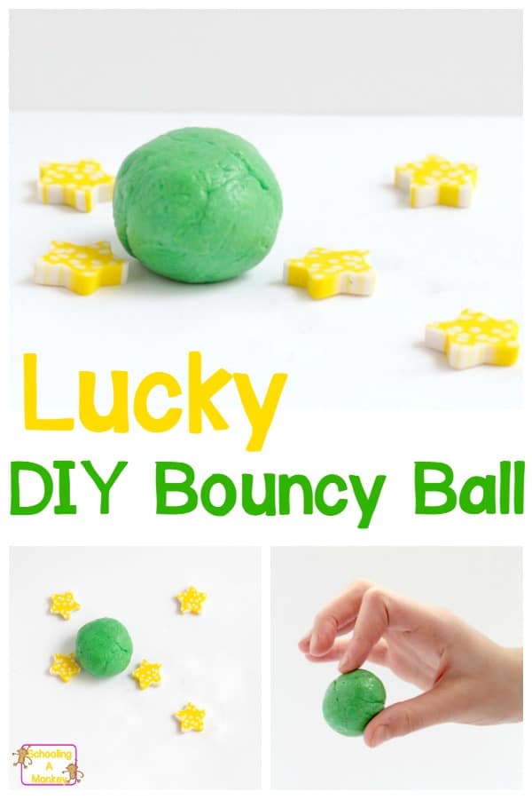 This adorable DIY bouncy balls experiment is Kelley green and a super-fun, hands-on way to add St. Patrick's Day science to your classroom! Follow this bouncy balls recipe to learn how to make your own bouncy ball. Make a green bouncy ball for St. Patrick's Day! #stpatricksday #stemactivities #kidsactivities #scienceexperiment
