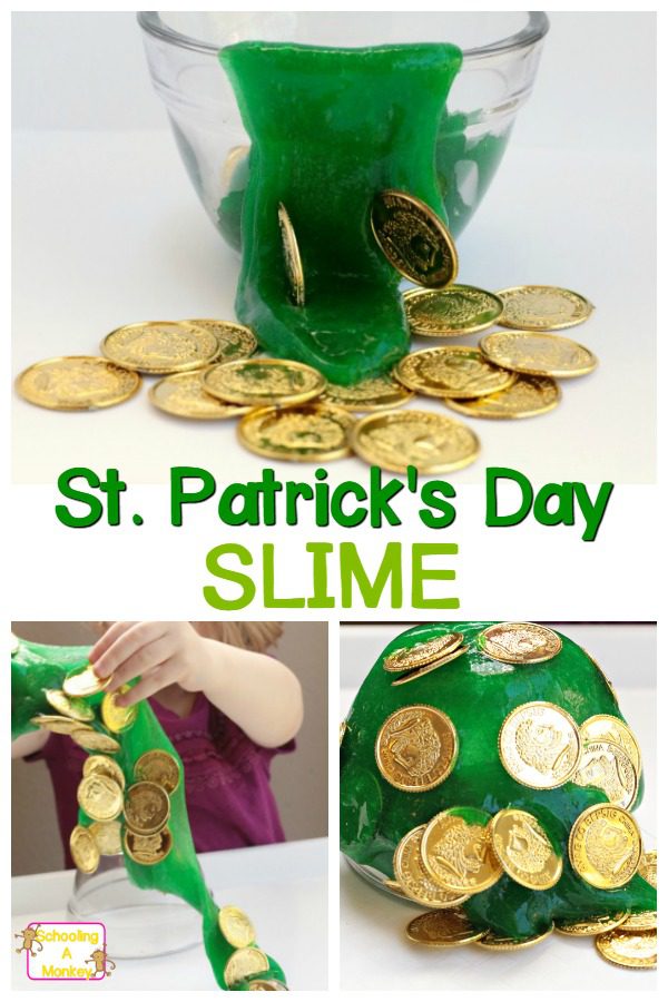 This St.Patrick's Day, make this treasure hunt St. Patrick's Day slime! Kids will love playing with the slime and finding the hidden coins.