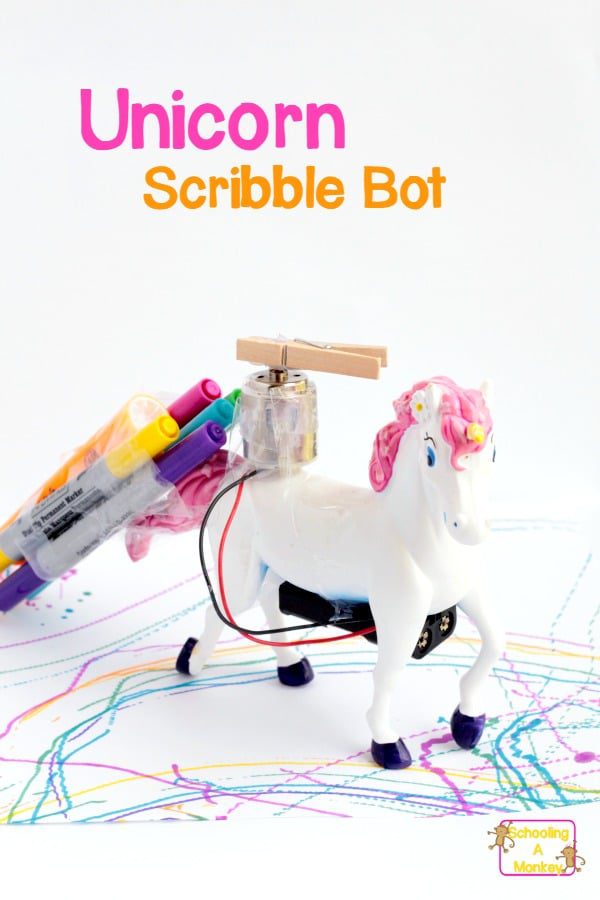 Unicorns and rainbows go together like peanut butter and jelly. Now you can add STEM to the mix by making a unicorn scribble bot that draws rainbows!