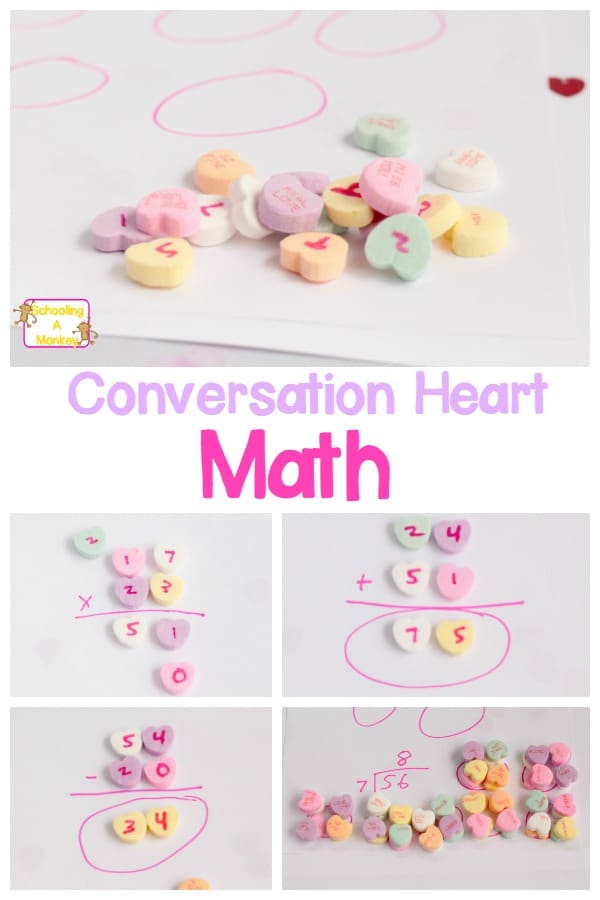 Math can be fun even on Valentine's Day when you do your math using conversation heart manipulatives! Valentine's Day math is so sweet!