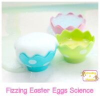 This Easter, bring some science into the preschool classroom with the fizzing Easter eggs science experiment! Preschoolers will love this Easter activity!