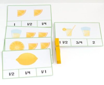 lemon fraction clip cards 1