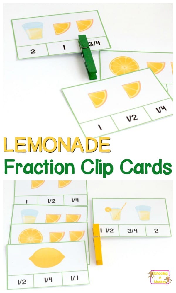 Love lemons? Love lemonade? Kids will love these adorable lemon fraction clip cards that help them identify fractions in lemons and lemonade! So much fun!