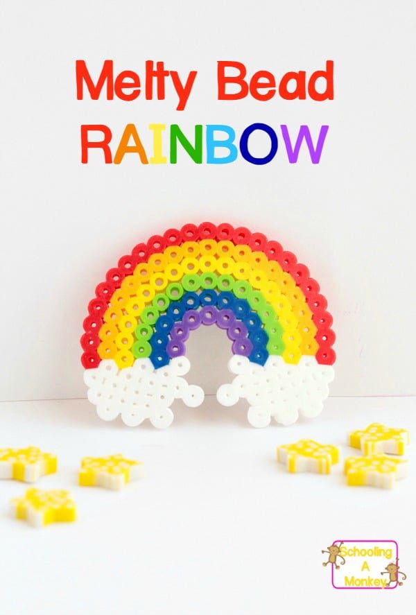 Kids can boost pattern skills, design skills, and fine motor skills with this super-fun and super-colorful Perler bead rainbow engineering challenge! It's a fun St. Patrick's Day STEM activity for kids. #stemactivities #stpatricksday #engineeringactivities #engineering