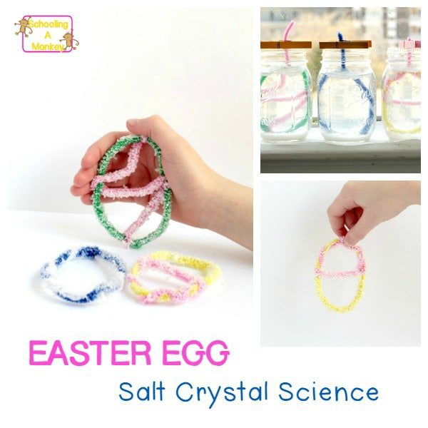 Celebrate the educational side of Easter with this hands-on science project of salt crystal Easter eggs! This STEM activity is ideal for elementary science!