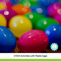 If you can't get real eggs this spring, these Easter STEM Activities with Plastic Eggs provide a fun substitute for Easter STEM activities!