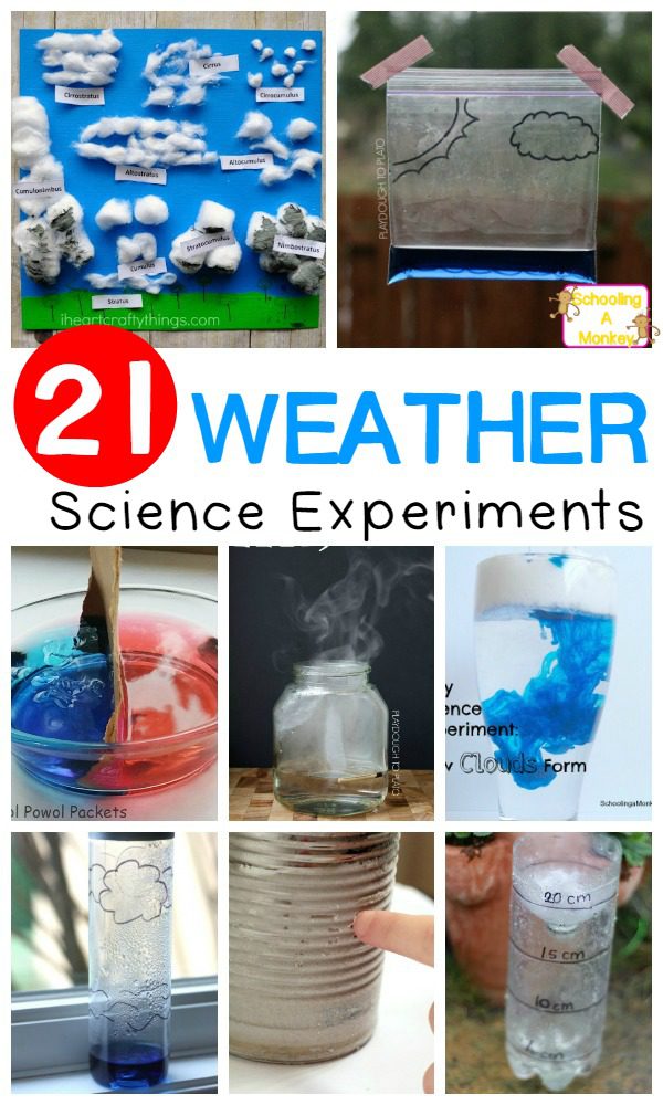 Try these weather science experiments and learn all about weather science in a hands-on way that kids will love! Weather science for kids is so much fun!